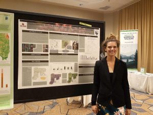 Frostburg graduate student Elizabeth Green with her award-winning poster