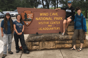 Researchers at Wind Cave National Park Sign